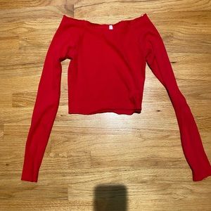 Red off the shoulder top